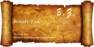 Busch Zia névjegykártya